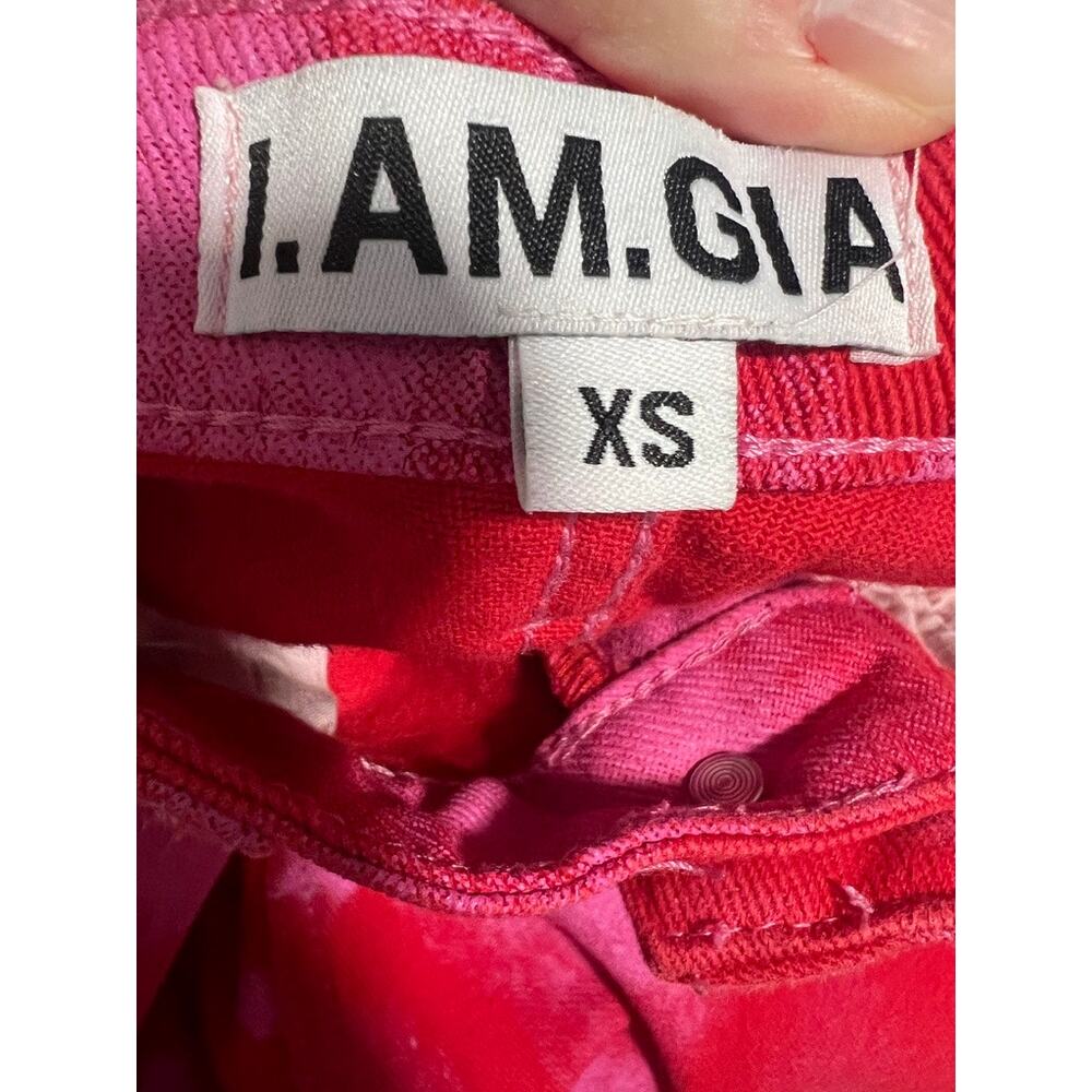 I.AM.GIA Women's Balin High Rise Straight Leg Jean Red Pink Tie Dye Size XS - Picture 9 of 11